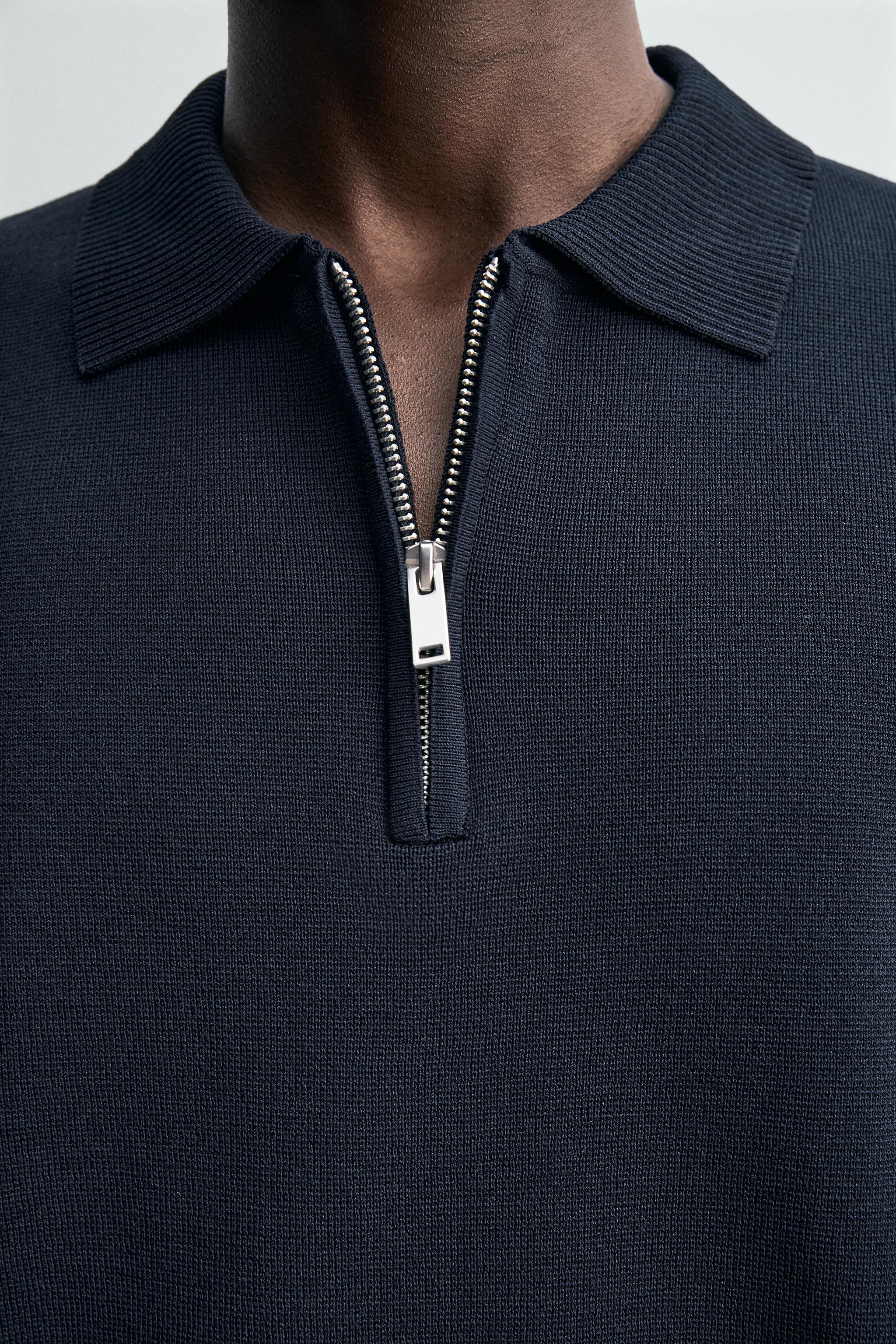 POLO EN MAILLE À ZIP